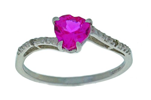 pink sapphire heart ring