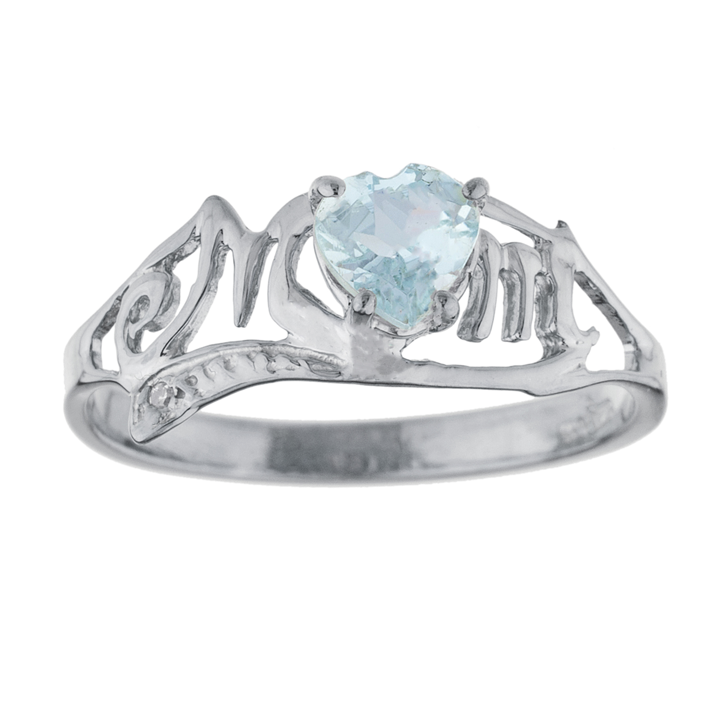 AmaranTeen 925 Sterling Silver Filled Aquamarine Wedding & Engagement Ring