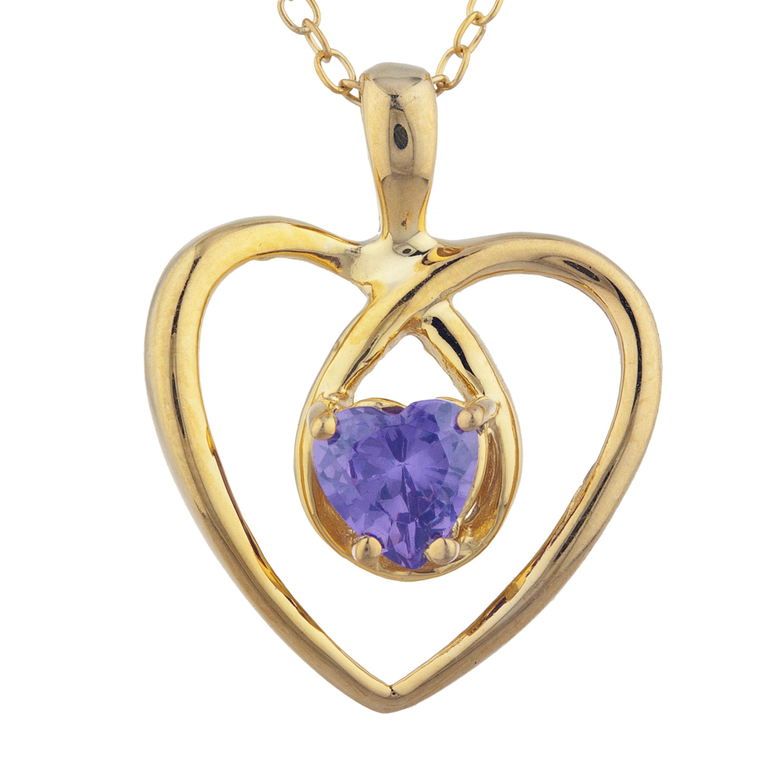 14Kt Gold Alexandrite Heart Design Pendant Necklace | eBay