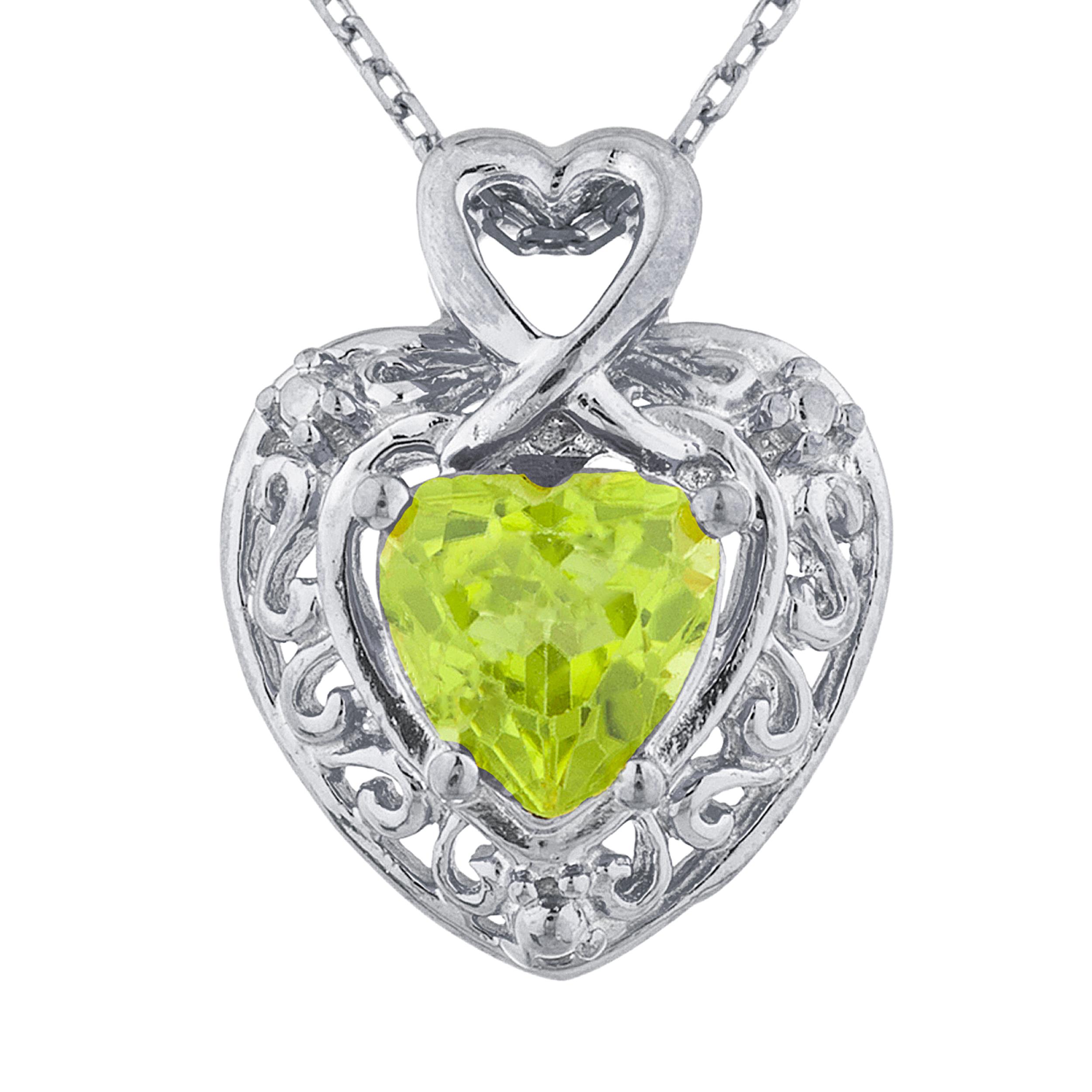 1.5 Ct Peridot Heart Design Pendant .925 Sterling Silver | eBay